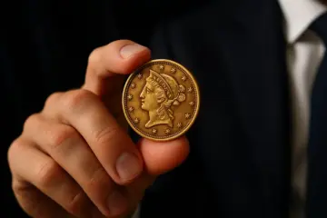 Gold coins on a table, gold coin buyer in NYC